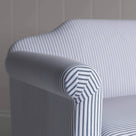  Dolittle in Ticking Cotton, Aqua Brown, Arm Design Closeup - Nicola Harding 