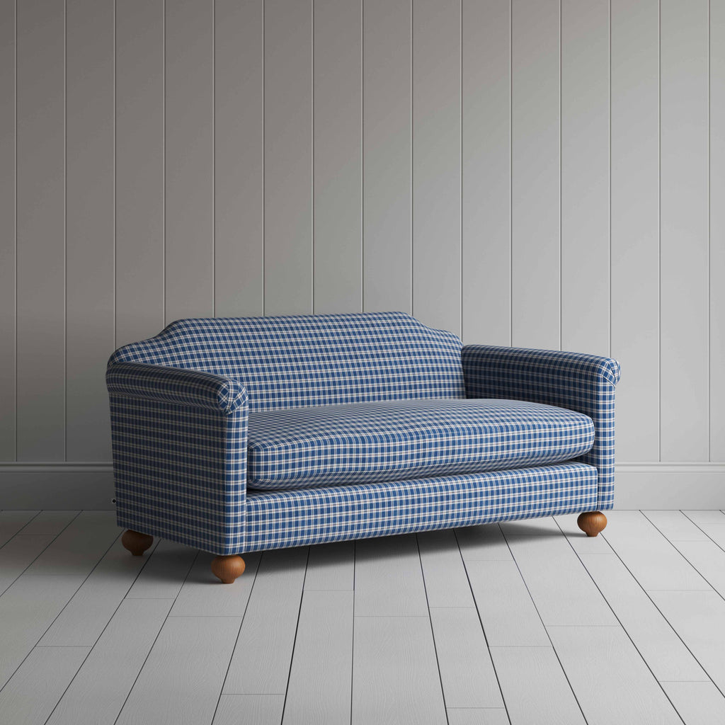  Dolittle 3 Seater Sofa in Well Plaid Cotton, Blue Brown 