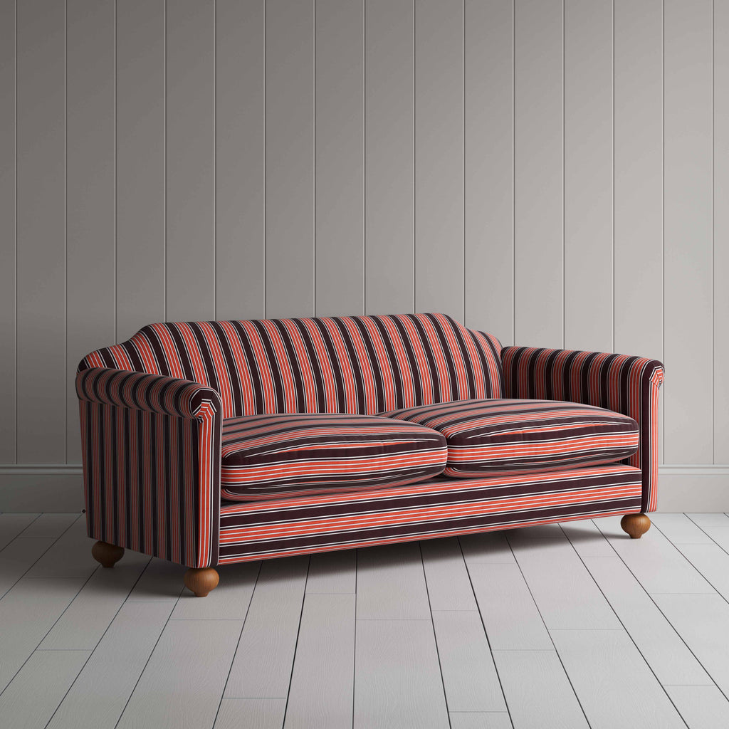  Dolittle 4 Seater Sofa in Regatta Cotton, Flame - Nicola Harding 
