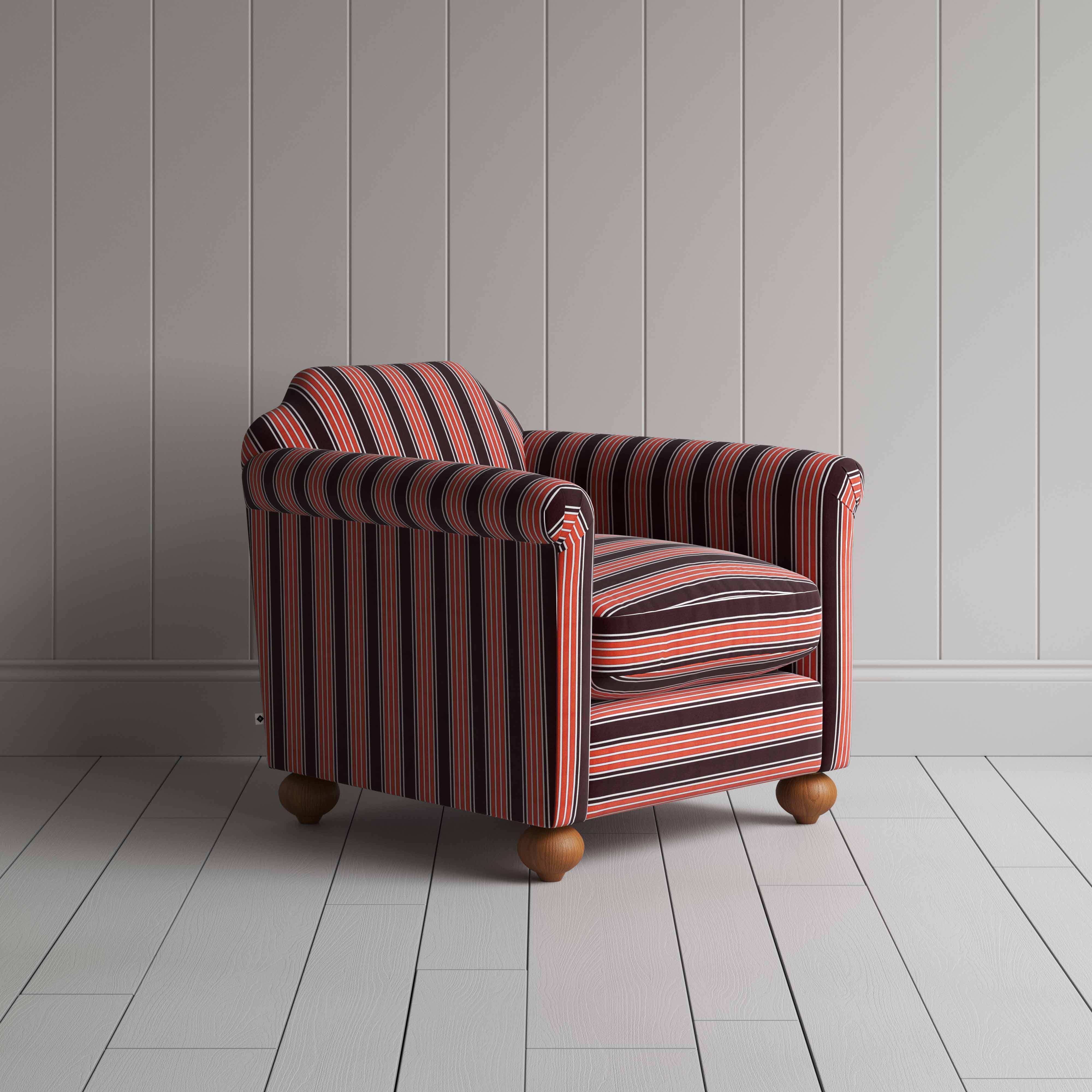  Dolittle Armchair in Regatta Cotton, Flame - Nicola Harding 