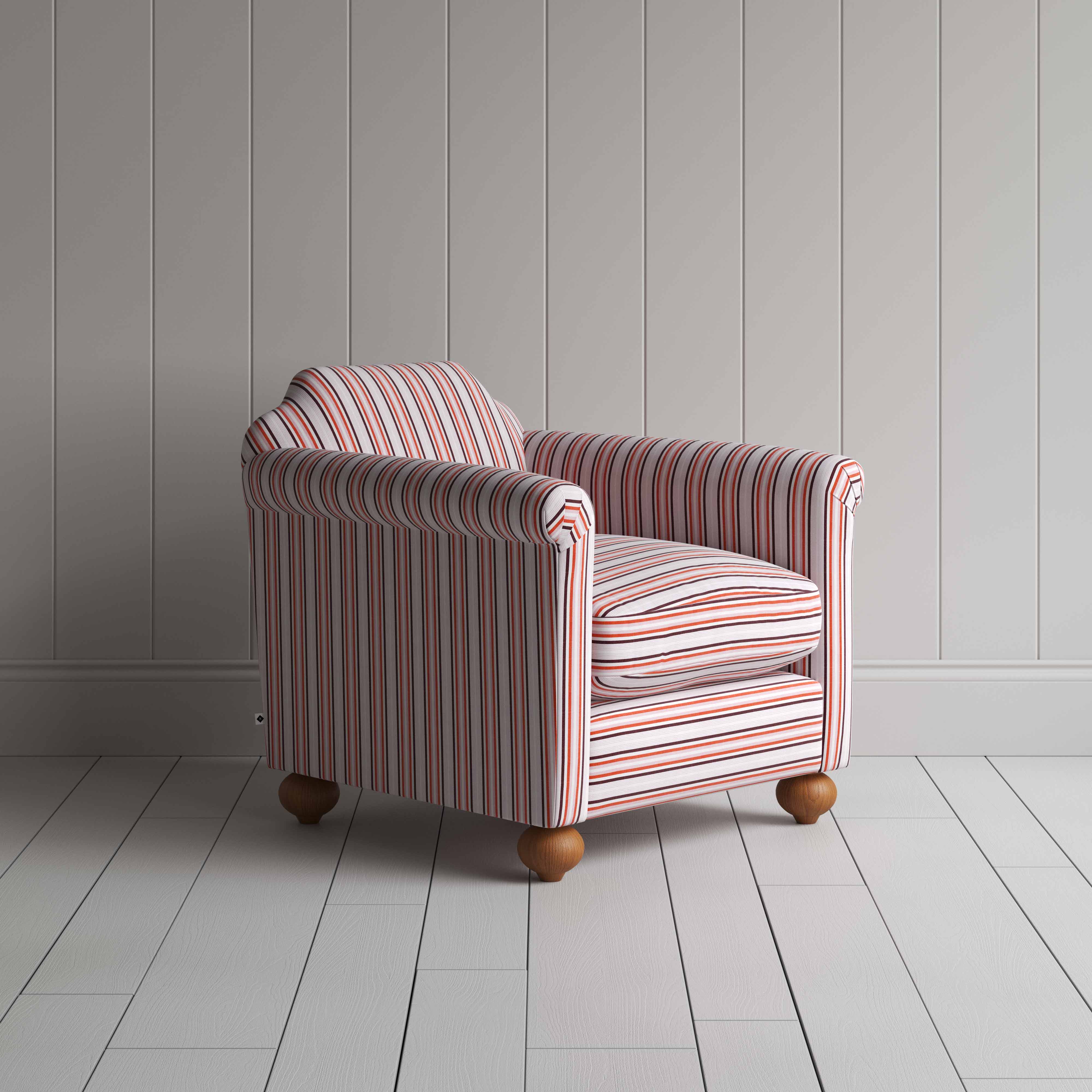  Dolittle Armchair in Slow Lane Cotton Linen, Berry - Nicola Harding 