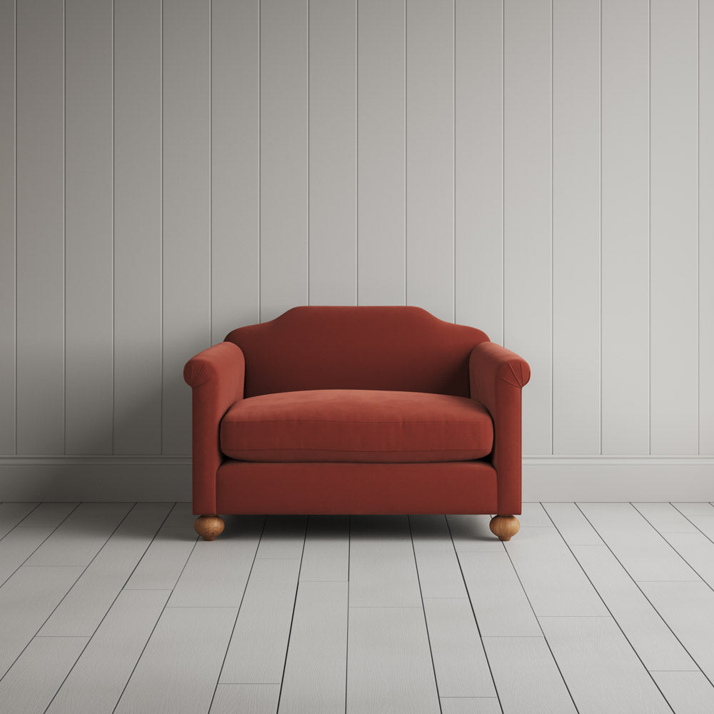  Dolittle Love Seat in Intelligent Velvet Sienna 