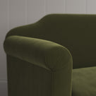 Close-up of the tailored armrest on the Dolittle love seat sofa by NiX.