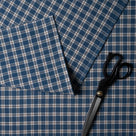  Well Plaid Cotton, Blue Brown, Fabric Which is used in Curtain Call 4 Seater Sofa, With Scissor  - Nicola Harding 