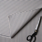  Ticking Cotton, Blue Brown, Fabric With Scissor - Nicola Harding 