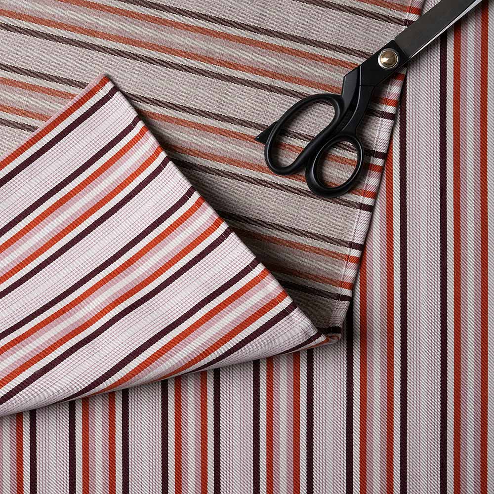  Slow Lane Cotton Linen, Berry Fabric With Scissor on it - Nicola Harding 