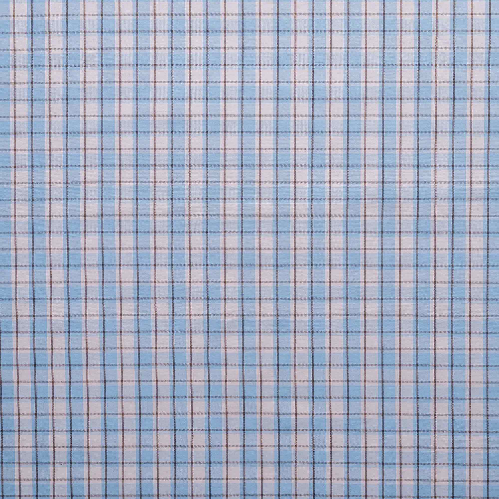  Square Deal Cotton, Blue Brown Design Pattern - NiX 