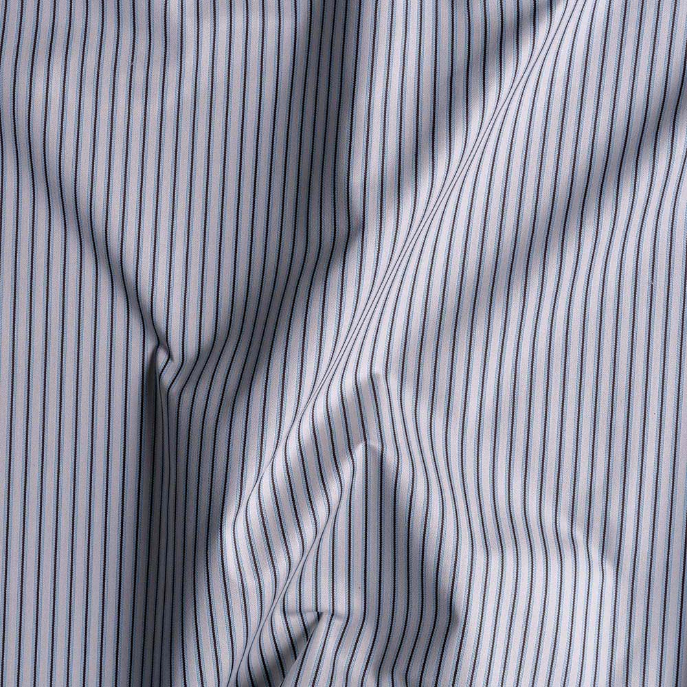  Mid-weight Organic Cotton, Ticking Aqua Brown, Fabric - NiX 