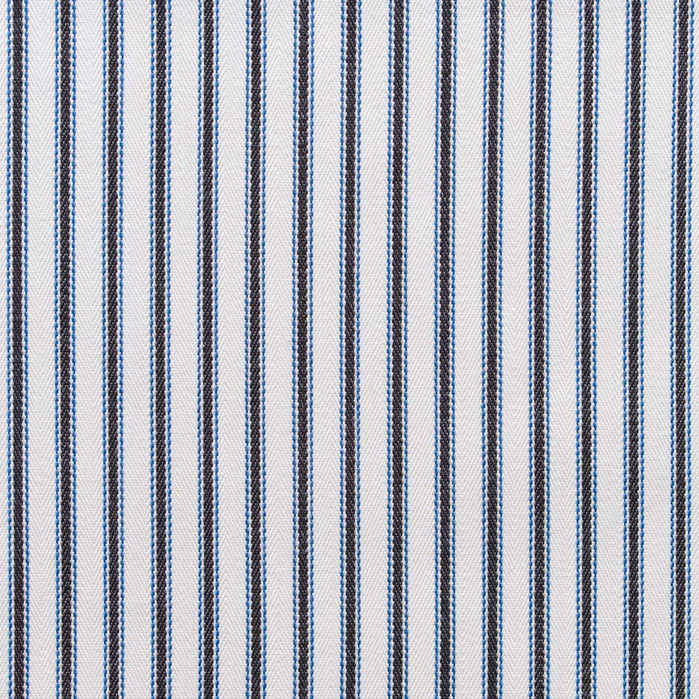 Ticking Cotton Chocolate Navy Fabric By The Metre