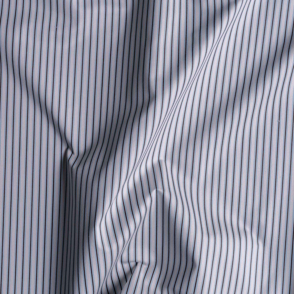  Ticking Cotton, Aqua Brown Crease Fabric - NiX 