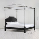  Dimensions of Folly Four Poster Bed in Jet Black, King Size Height 210cm, Width 165cm, and Length 216cm 