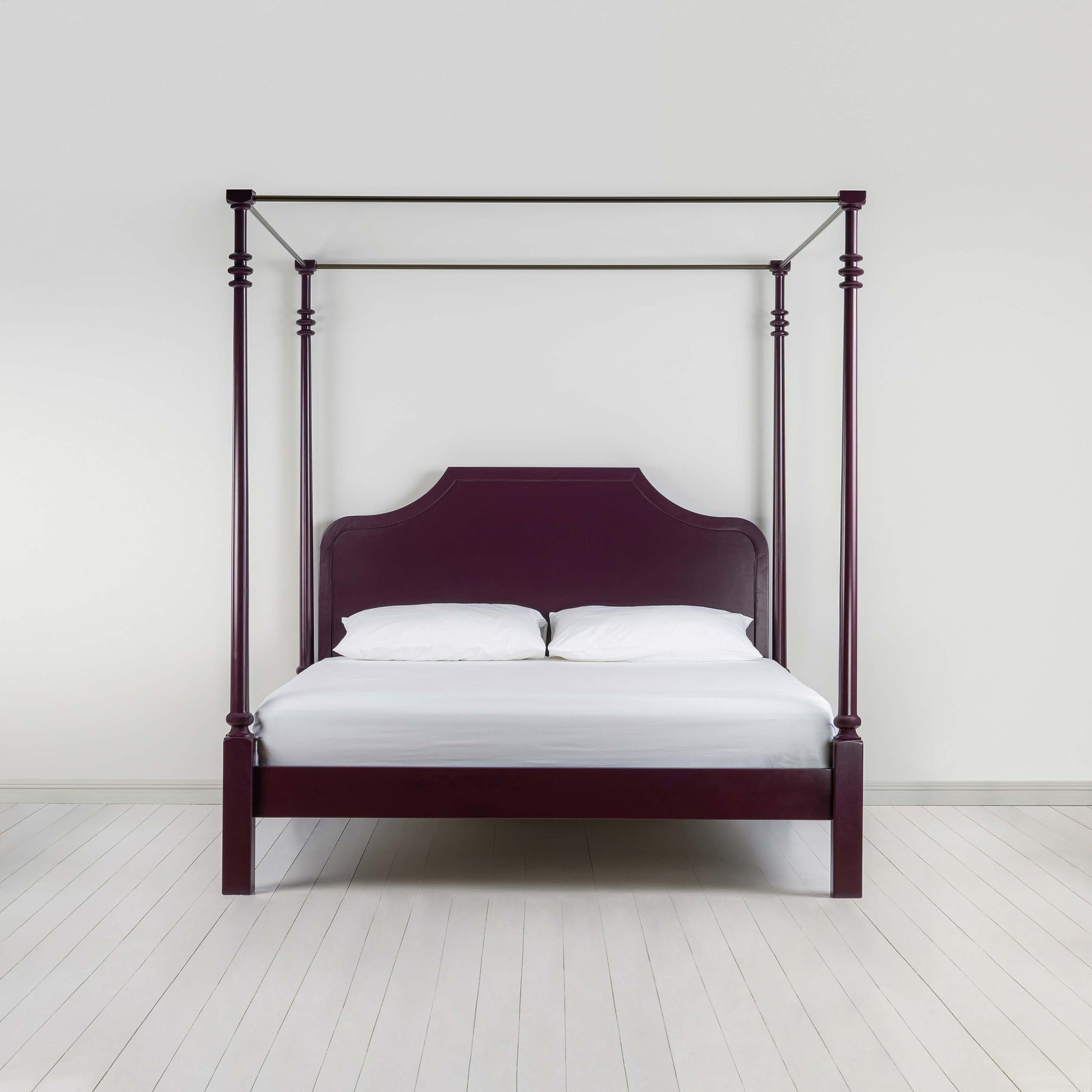 Folly Four Poster Bed in Plum - Nicola Harding