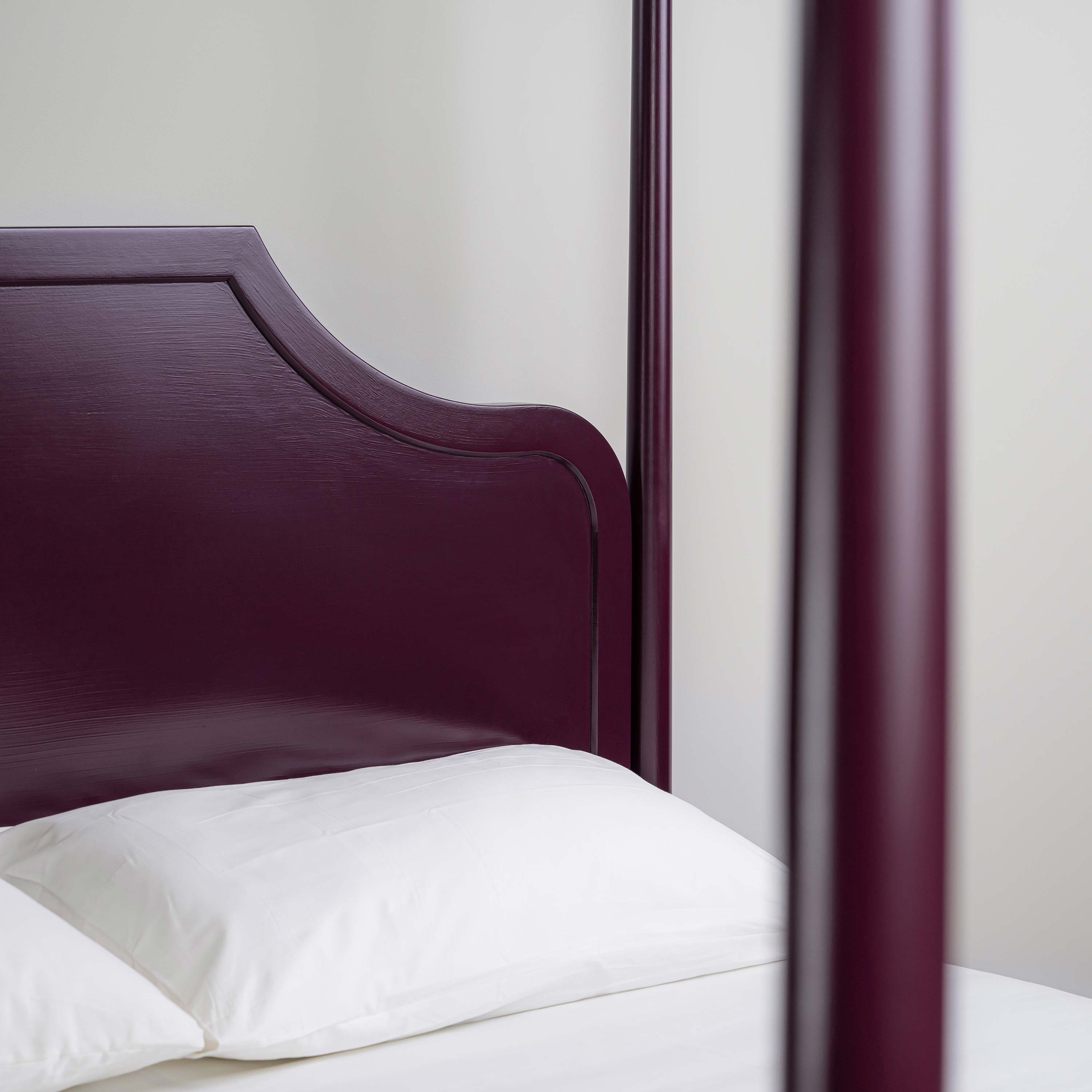  Folly Four Poster Bed in Plum | Head Board Design - Nicola Harding 