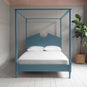  Front view of Marine blue four poster bed - NiX By Nicola Harding & Co. 