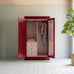 image of Glad Rags Wardrobe, Internal with Half Drawer, Berry Red with Powder Pink