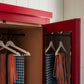 Clobber Wardrobe, Internal with Half Drawer, Berry Red with Powder Pink