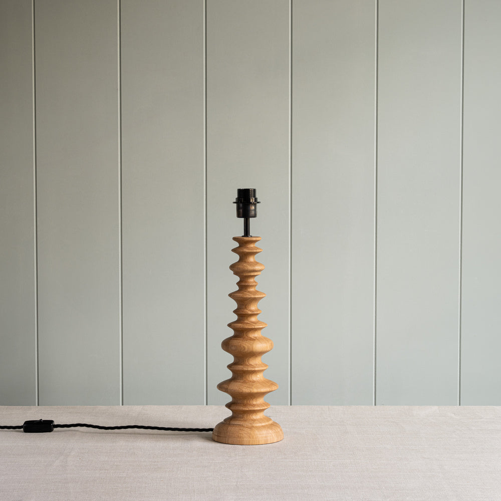  Good Turn Wooden Table Lamp Base in Natural Oak 