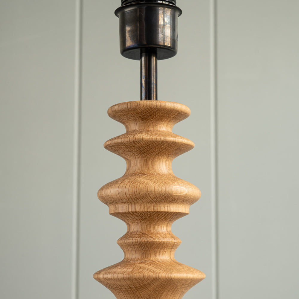  Good Turn Wooden Table Lamp Base in Natural Oak 