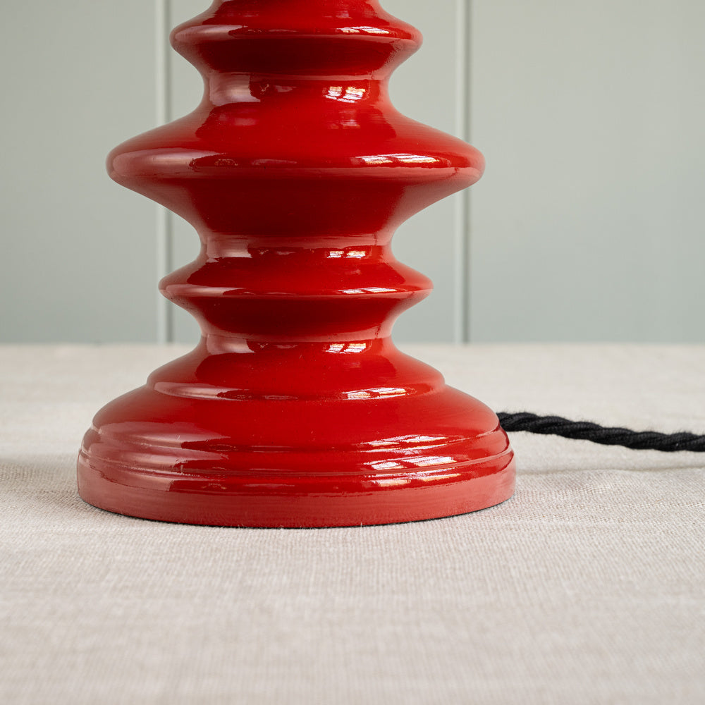 Good Turn Wooden Table Lamp Base in Scarlet Red