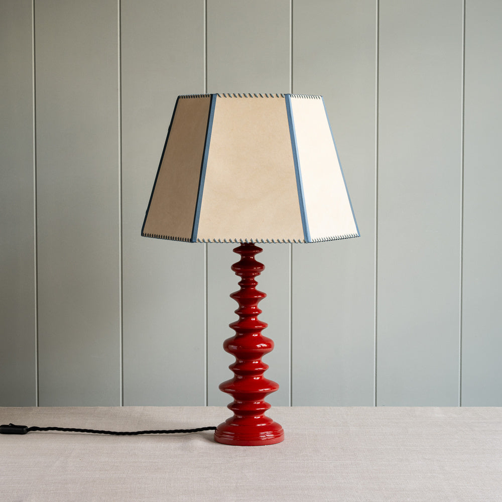  Good Turn Wooden Table Lamp Base in Scarlet Red 