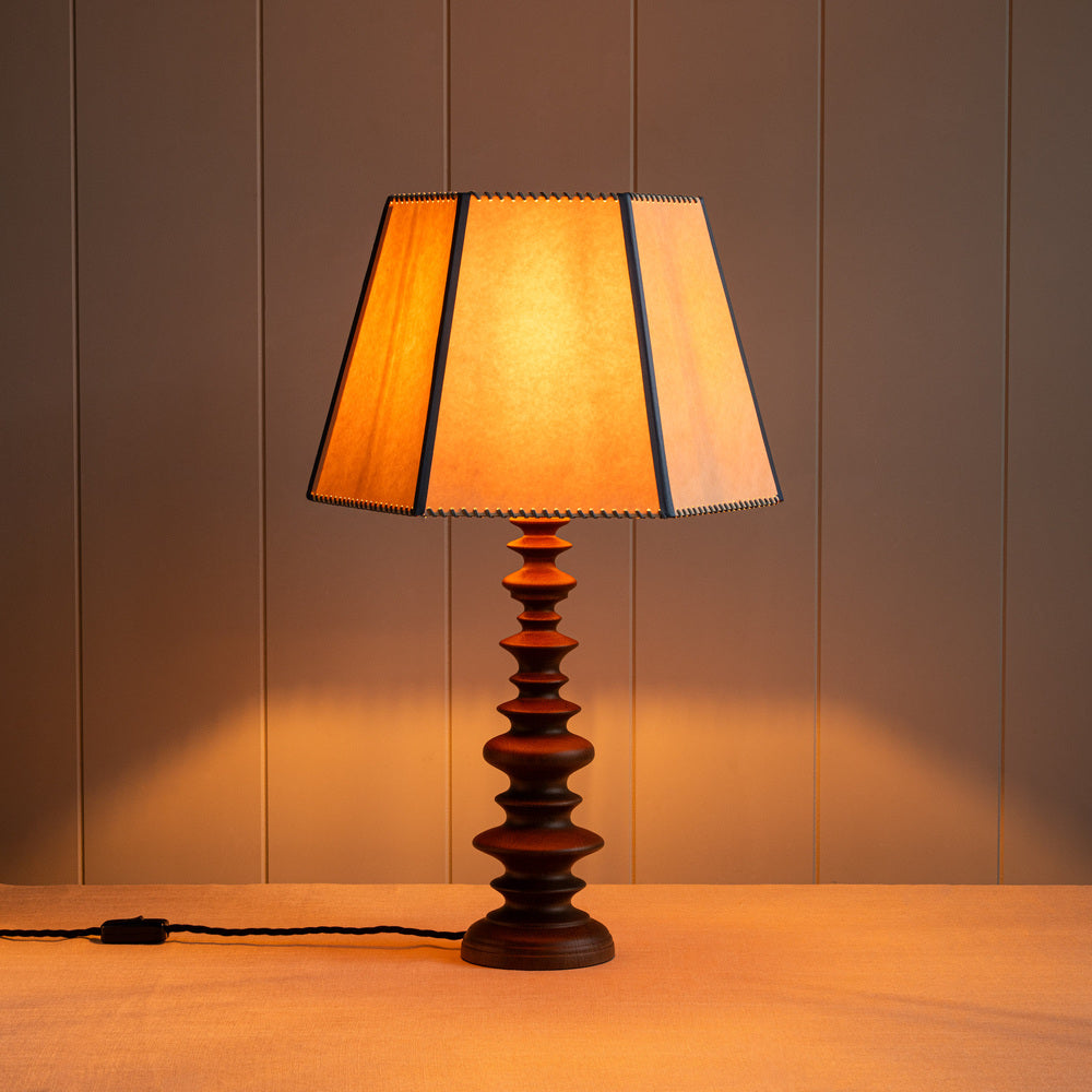  Good Turn Wooden Table Lamp Base in Smoky Oak 