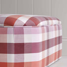  Ottoman in Checkmate Cotton, Berry, Design Closeup - Nicola Harding 