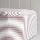  Design Closeup of Hither Hexagonal Ottoman in Ticking Cotton, Berry - Nicola Harding 