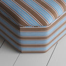  Top View of Ottoman in Regatta Cotton, Blue - Nicola Harding 