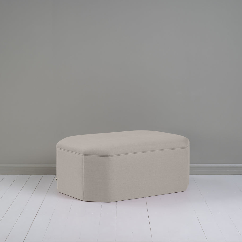  Hither Hexagonal Storage Ottoman in Laidback Linen Pearl Grey 