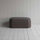  Front View of Ottoman in Regatta Cotton, Charcoal - Nicola Harding 