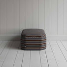  Side View of Ottoman in Regatta Cotton, Charcoal - Nicola Harding 