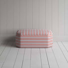  Front View of Ottoman in Slow Lane Cotton Linen, Berry - By Nicola Harding & Co. 