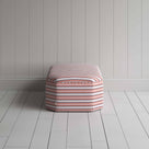  Side View of Ottoman in Slow Lane Cotton Linen, Berry - By NiX 