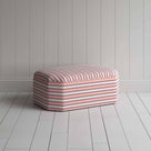  Hither Hexagonal Ottoman in Slow Lane Cotton Linen, Berry - Nicola Harding 