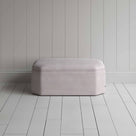  Front View of Ottoman in Ticking Cotton, Berry - By NiX 