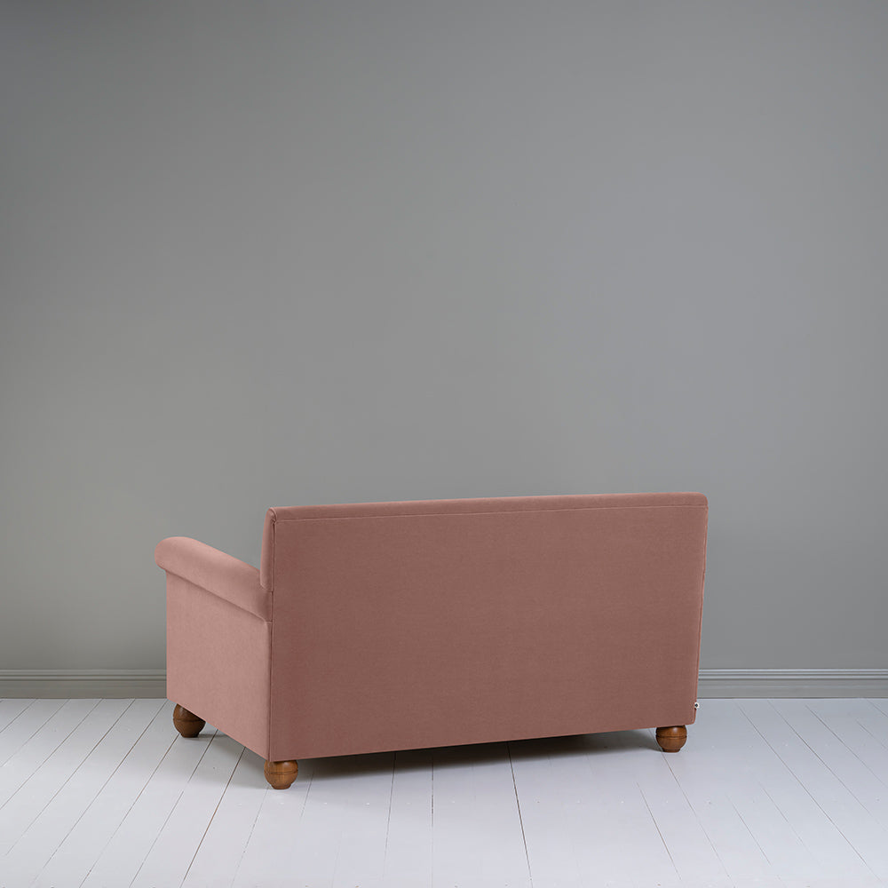  Idler 2 Seater Sofa in Intelligent Velvet Dusky Pink Back View - Nicola Harding 