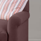  Idler 2 Seater Sofa in Laidback Linen Damson Arm Closeup - Nicola Harding 