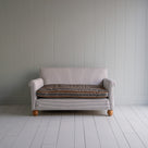  2 Seater Sofa in Ticking Cotton Chocolate Navy Frame and Regatta Charcoal Seat - By NiX 