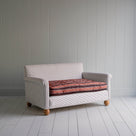  2 Seater Sofa in Ticking Cotton Chocolate Navy Frame and Regatta Flame Seat - By NiX 