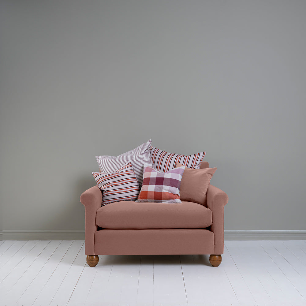  Loveseat in Velvet Dusky Pink With Cushions - Nicola Harding & Co. 