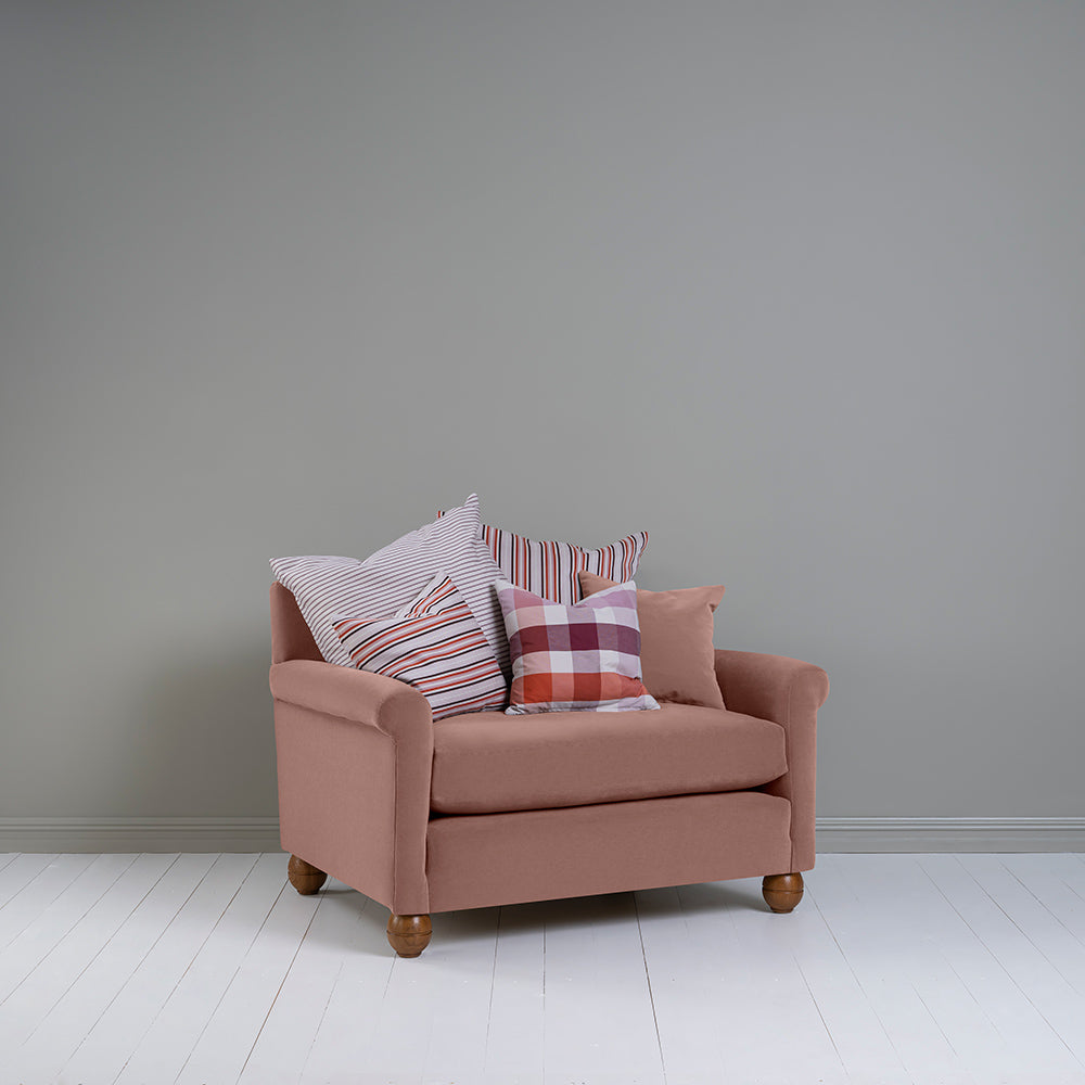  Loveseat in Velvet Dusky Pink With Five NiX Cushions - Nicola Harding & Co. 