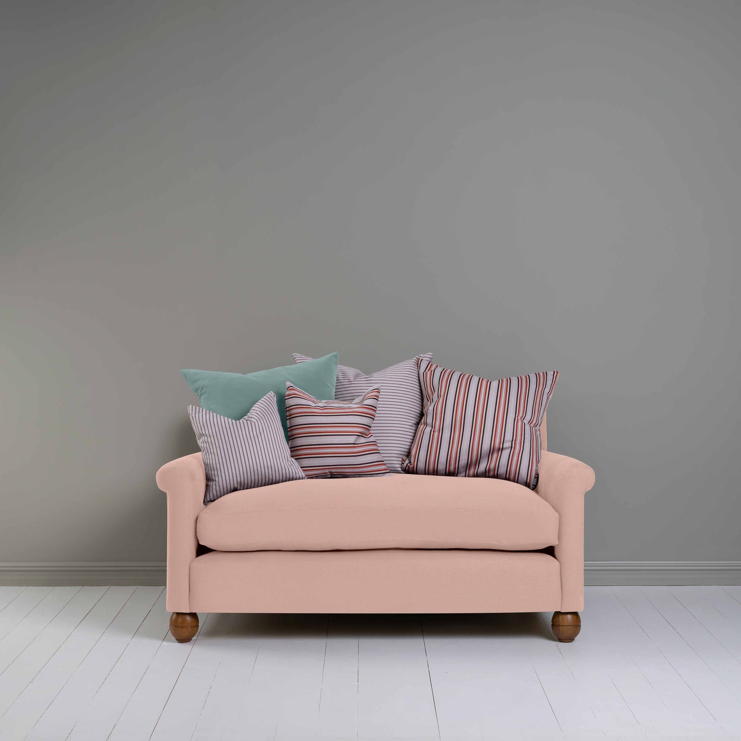 Idler 2 Seater Sofa in Laidback Linen Dusky Pink - Nicola Harding