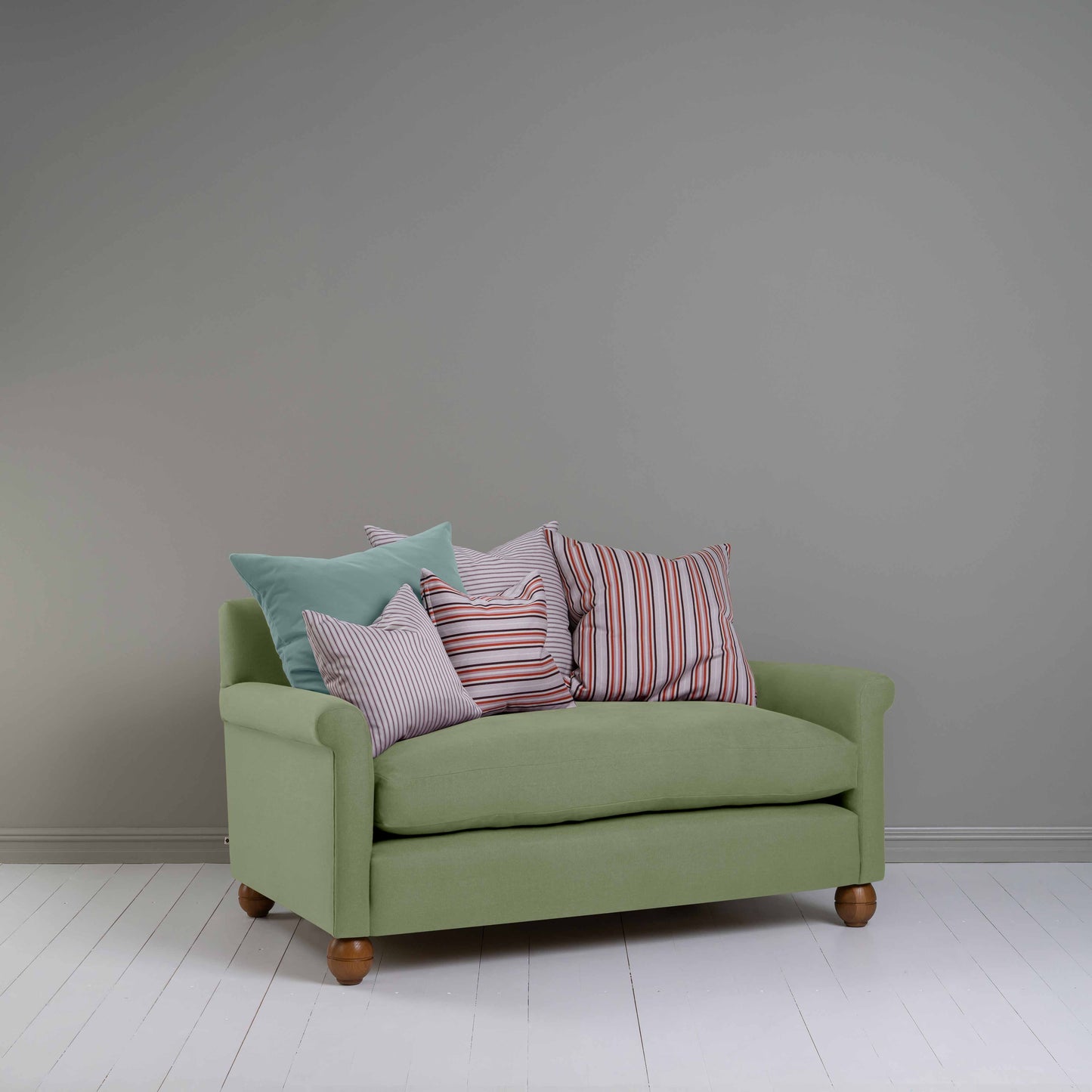 Idler 2 Seater Sofa in Laidback Linen Moss - Nicola Harding