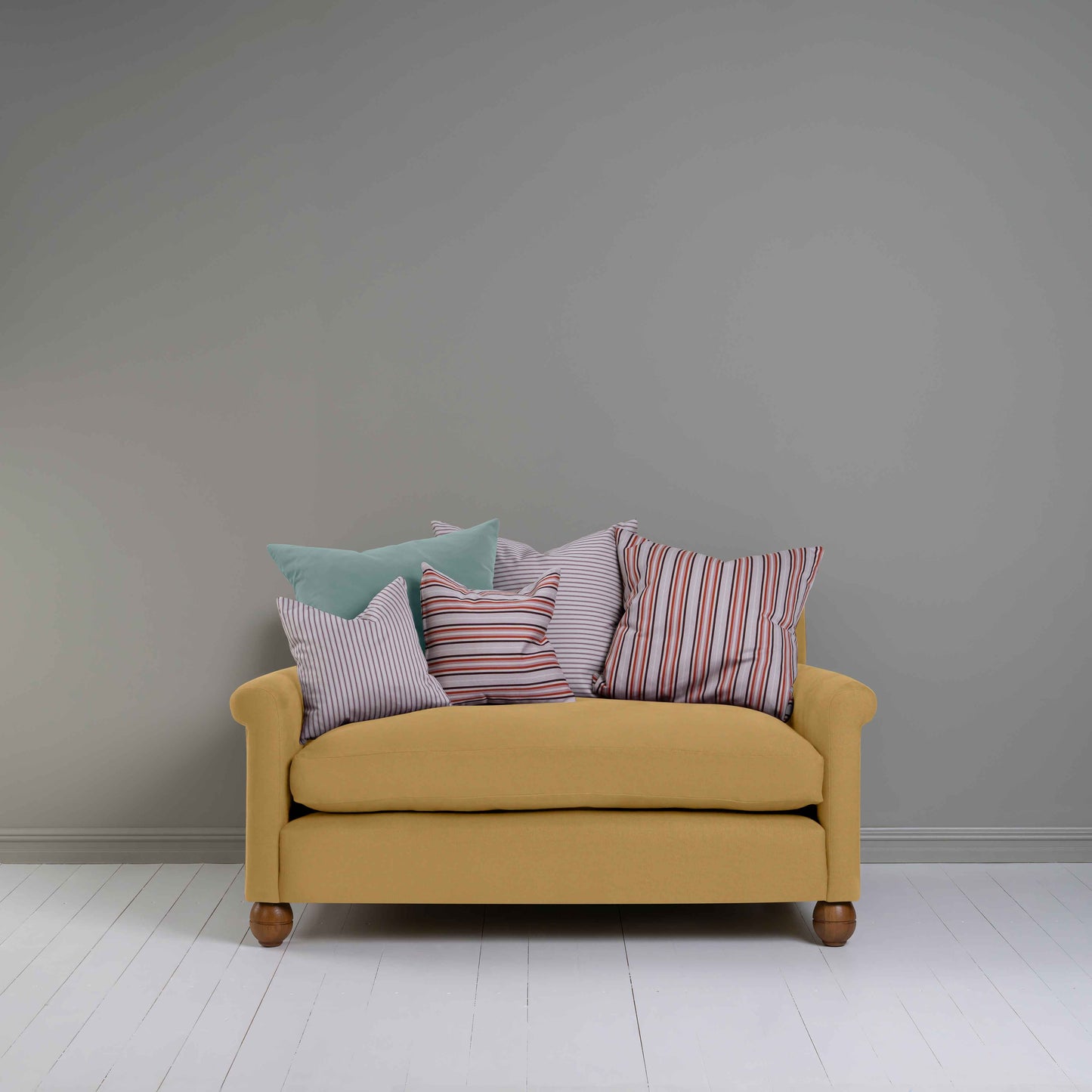 Idler 2 Seater Sofa in Laidback Linen Ochre - Nicola Harding