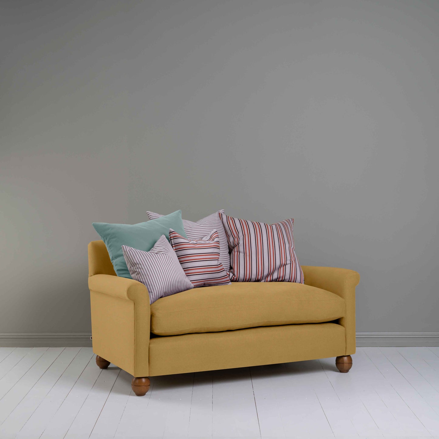 Idler 2 Seater Sofa in Laidback Linen Ochre - Nicola Harding