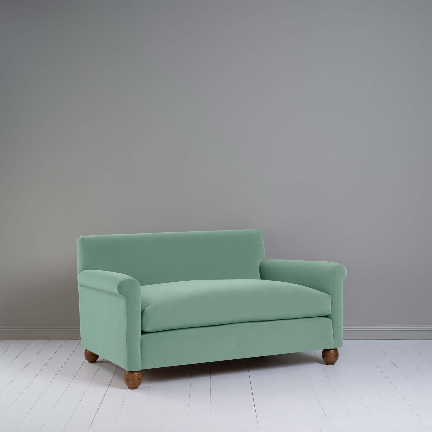 Idler 2 Seater Sofa in Intelligent Velvet Sea Mist - Nicola Harding