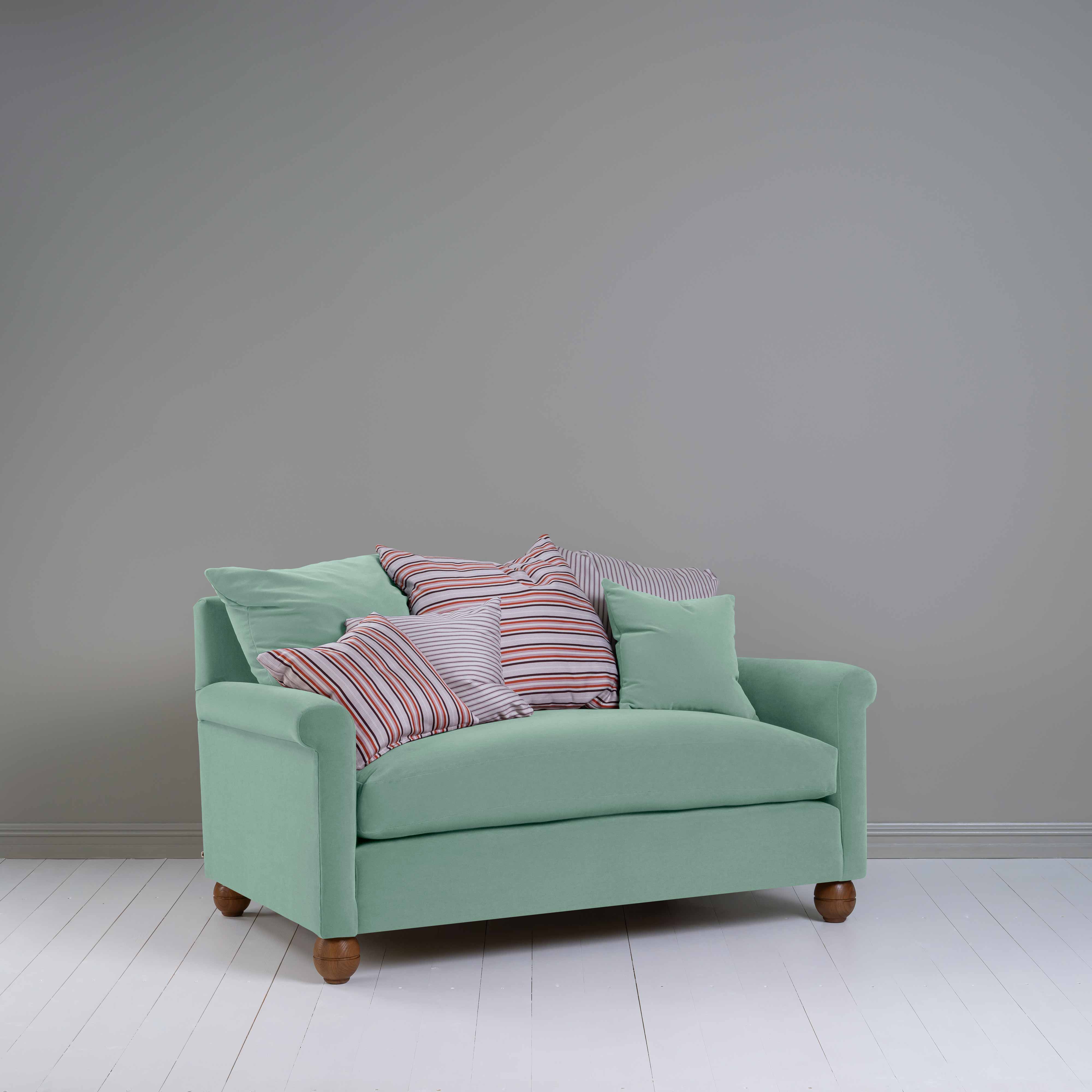  Idler 2 Seater Sofa in Intelligent Velvet Sea Mist - Nicola Harding 