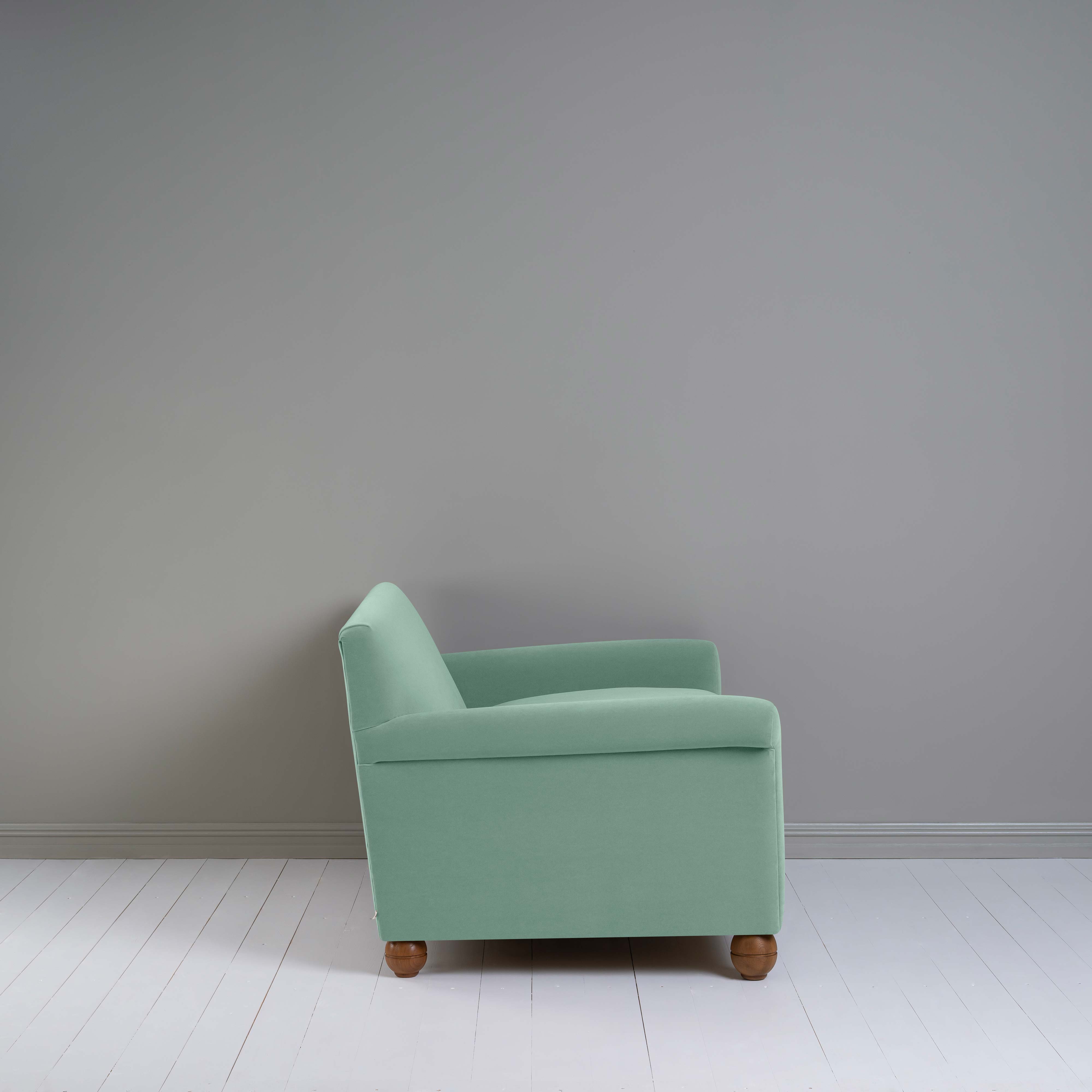  Idler 2 Seater Sofa in Intelligent Velvet Sea Mist - Nicola Harding 