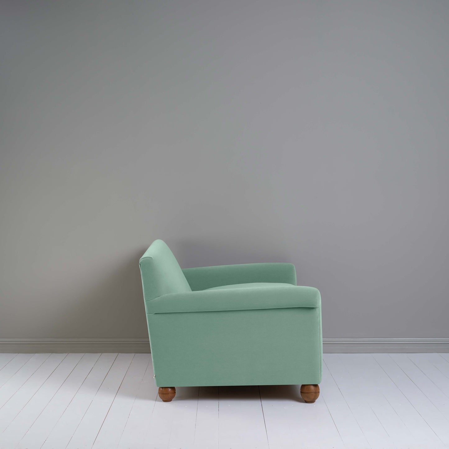 Idler 2 Seater Sofa in Intelligent Velvet Sea Mist - Nicola Harding