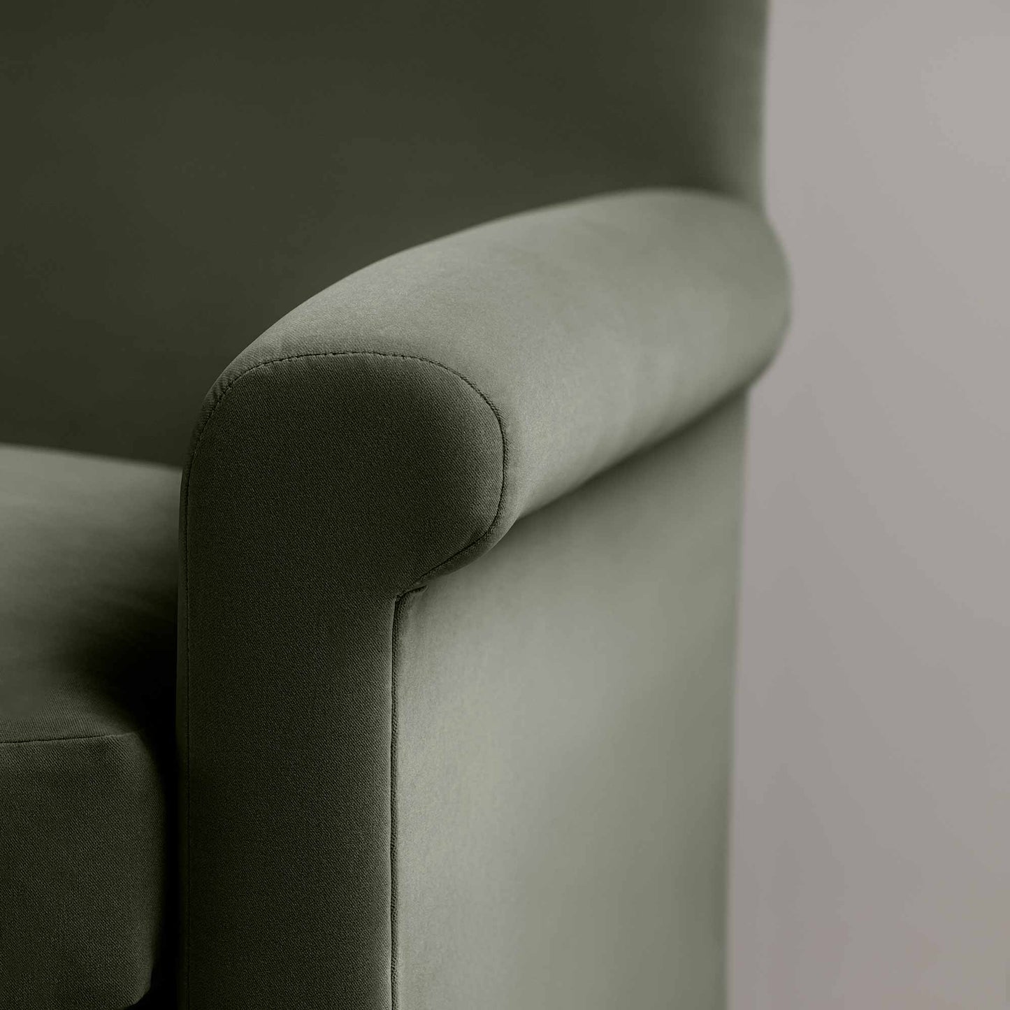 Idler 2 Seater Sofa in Intelligent Velvet Seaweed - Nicola Harding